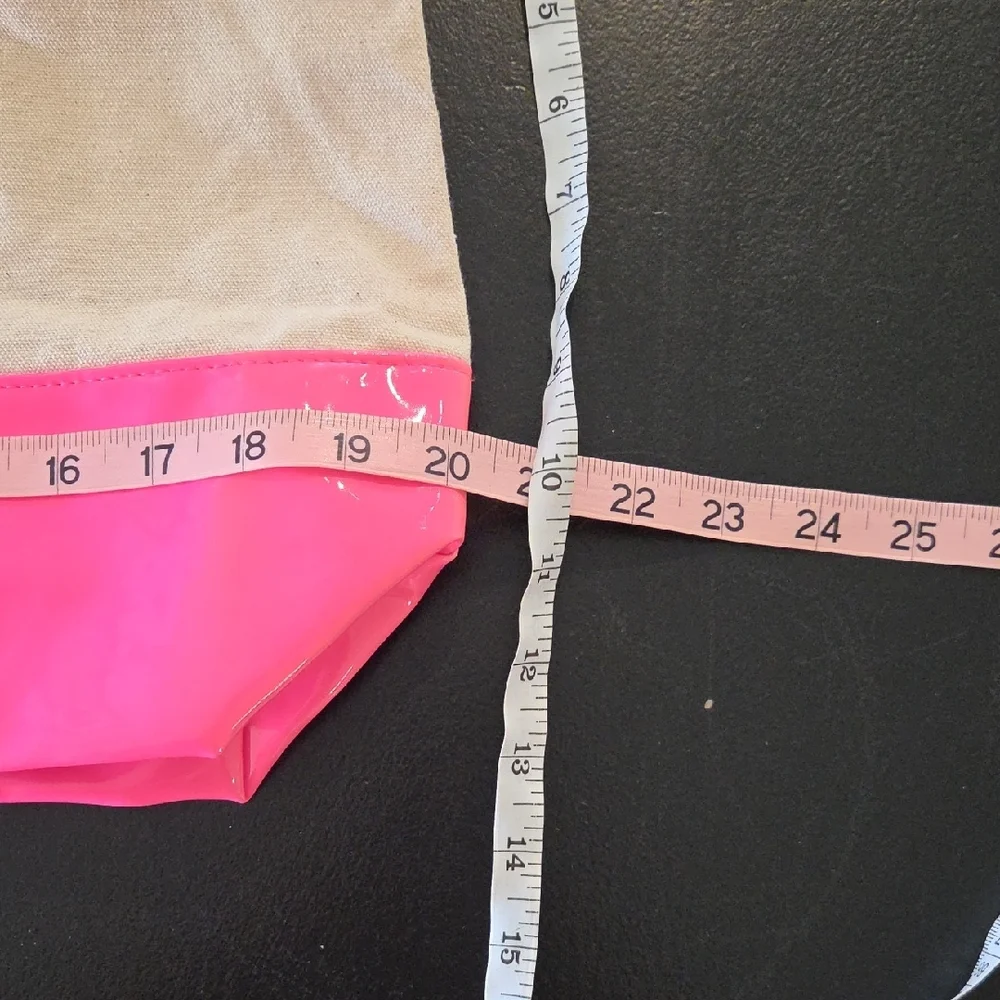 Victoria's Secret Vibrant Pink and Tan Tote - Picture 6 of 6